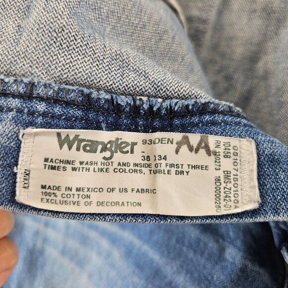 Wrangler Jeans Mens 38x34 Blue 936 Slim Fit Straight Leg Cowboy Cut Western - Picture 6 of 16
